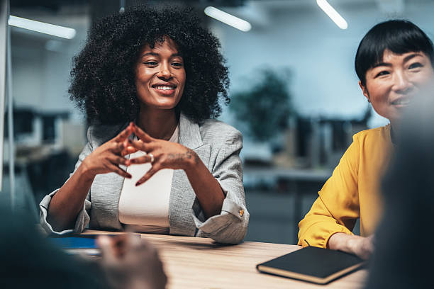 istock Diverse team in a business meeting collaborating on projects 2243845919