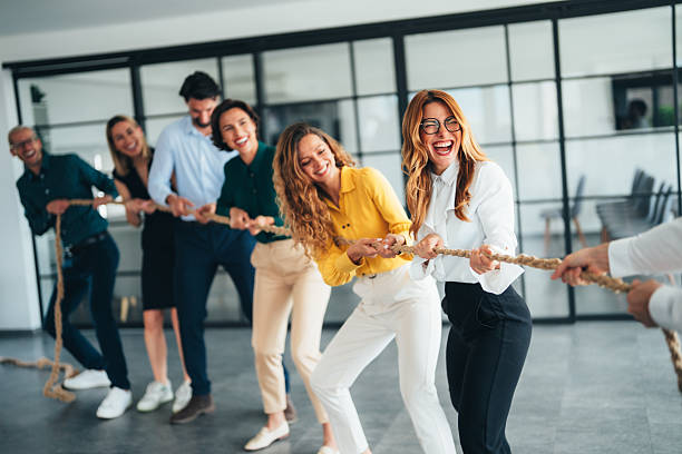 istock Office Team Tug-of-War Challenge 2243845934