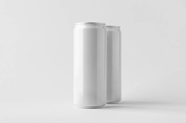 istock Slim soda energy drink beverage can mockup on a gray background 2243856393