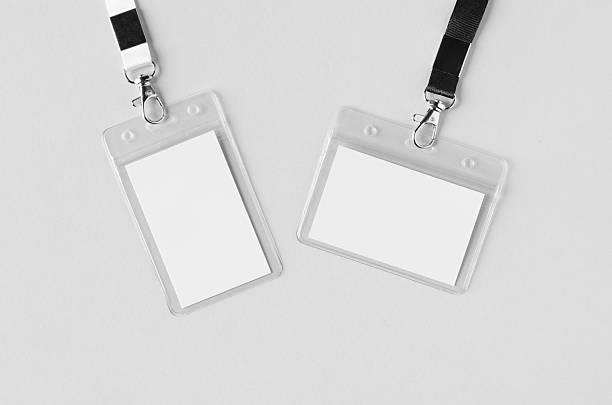 istock ID Card holder mockup with lanyard, vertical and horizontal 2243856471