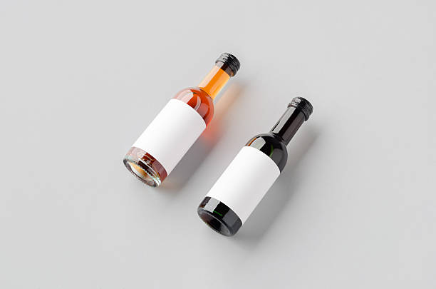 istock Small red and rose wine bottle mockup. Bordeaux shape. 2243856611