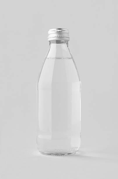 istock Small water bottle mockup, clear glass. 2243856917