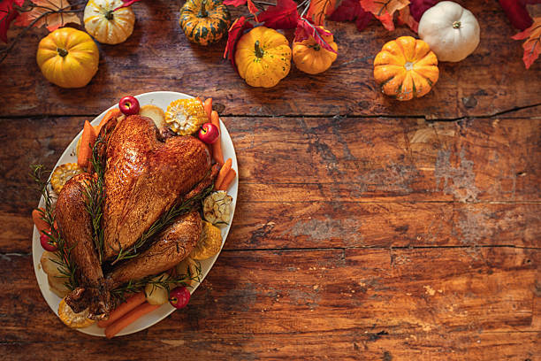 istock Preparing turkey with side dishes for Thanksgiving celebration 2243859192