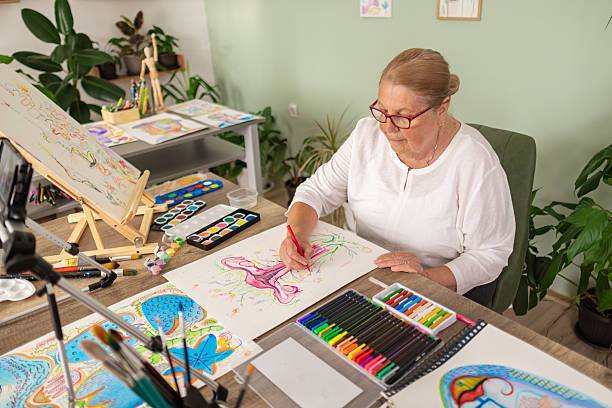 istock Mature Artist Working on Illustration Project 2243861816