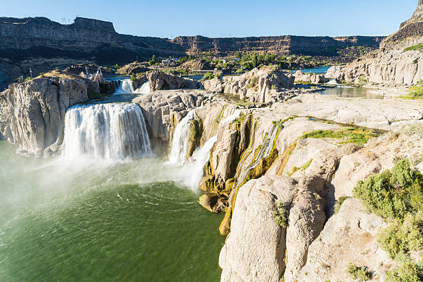 istock Aerial View of Gigantic Shoshone Waterfall 2243863812