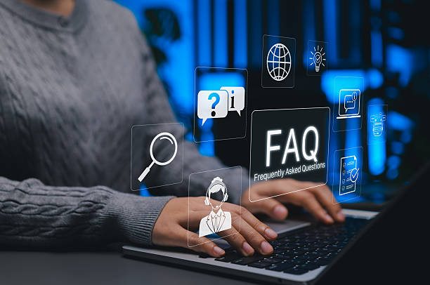 istock FAQ, Frequently Asked Questions Support Concept. Person using laptop with icon related to search, information, chat, customer service, support represent online help, user assistance, helpdesk, Q and A 2243864301