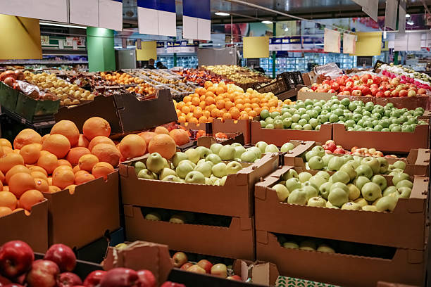 istock Large variety of fruit is on display in a store. 2243881135