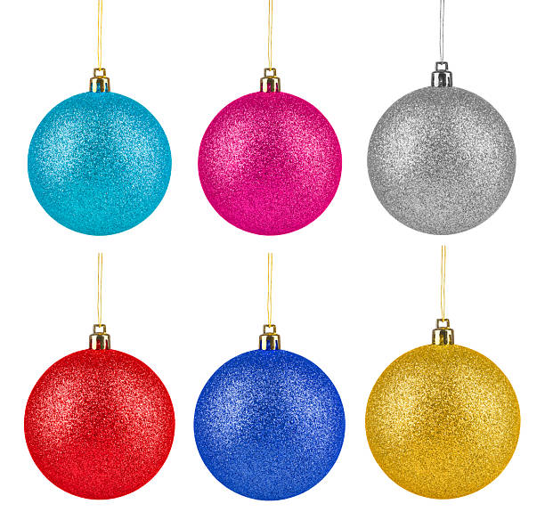 istock Bright Christmas ball hanging on white background, collection 2243884792