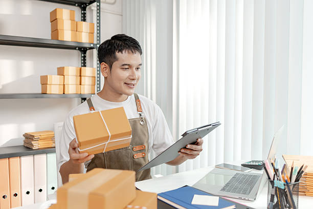 istock Ecommerce startup demonstrating modern online business model, combining packaging, logistics, and digital retail strategies to empower small business growth in global trade. 2243893152