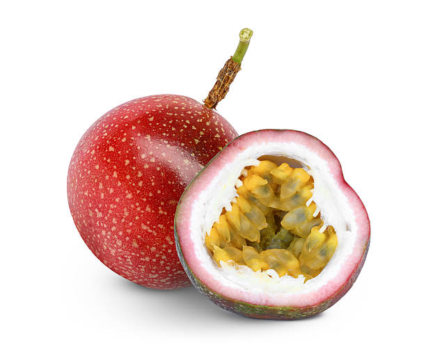 istock whole and half of passion fruit isolated on white background 2243895679
