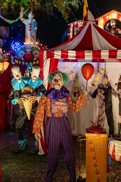 istock Creepy Halloween Clown Decorations horror 2243898136