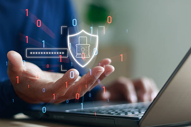 istock Cybersecurity concept showing a digital lock and shield hologram above a laptop, symbolizing secure password protection, data privacy and online security technology in modern internet systems. 2243903860