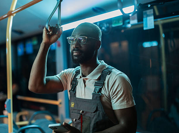 istock African american worker on public transport at night 2243904496