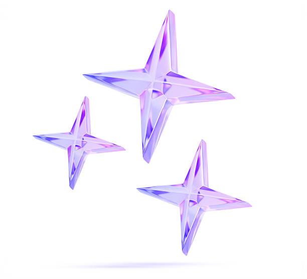 istock 3d holographic glass star cluster icon render. Abstract space object, galaxy design element with purple blue gradient. Crystal geometric translucent shapes, shining diamond sparkles 2243916067