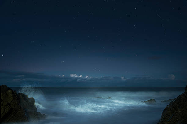 A starry sky and a piece of island