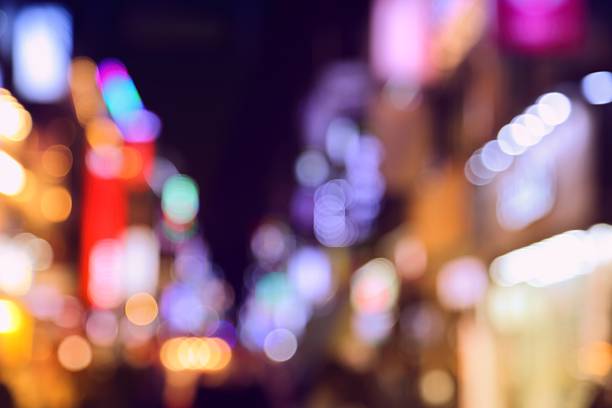 istock Urban background - night city neons 2243926515