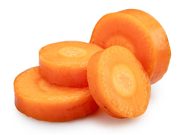 istock Fresh orange carrot round slices isolated on white background. File contains clipping paths. 2243928306