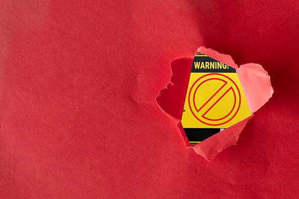 Caution Sign on Red Background, Symbol of Attention and Danger, Isolated Attention Icon for Safety Concept, Perfect for Warning Messages and Road Signs.