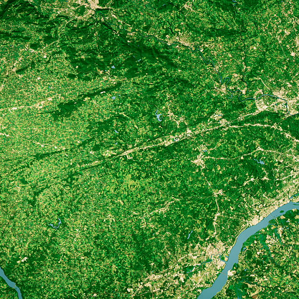 istock Chester County PA Satellite Topographic Map 3D Render Color 2243933621
