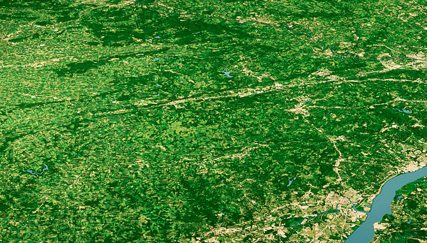 istock Chester County PA Satellite Landscape View 3D Render Color 2243933647
