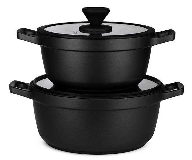 istock New set of black saucepans isolated on white 2243934252