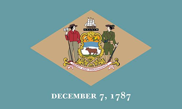 istock Flag of Delaware, Official State Flag of Delaware Vector Illustration 2243938778