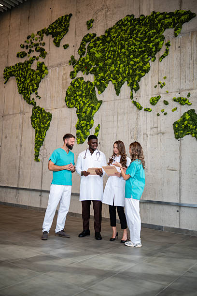 istock Diverse doctors collaborating on global healthcare issues 2243940670