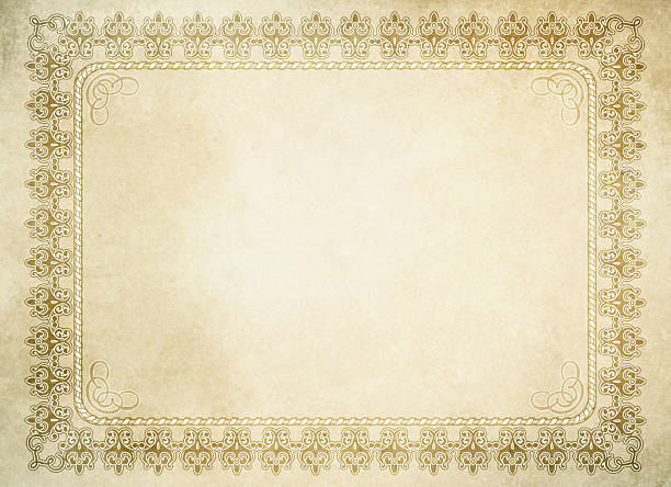 istock Old faded grunge paper background with ornamental retro style frame. 2243945300