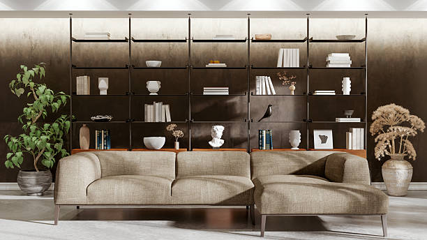 istock Large luxury modern bright interiors Living room mockup illustration 3D rendering image 2243947301