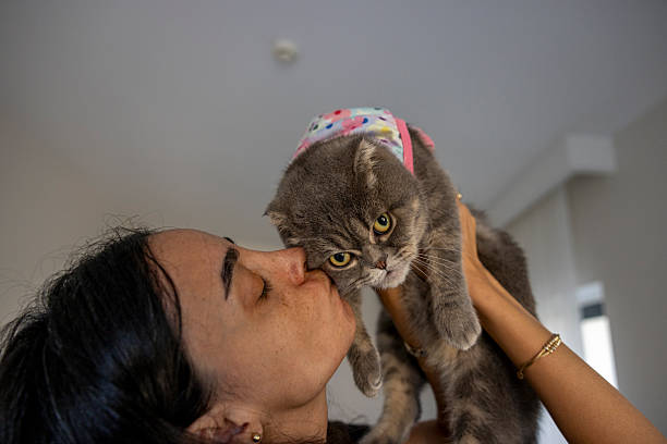 istock woman loving cat 2243949415