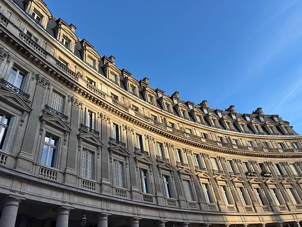 istock Curved crescent of terraced apartments, Paris 2243953680