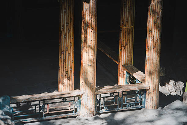 The weathered, gray stone gate features intricate geometric patterns and a repetitive design, characteristic of the Beijing Prince Kung's Palace Museum, a national 5A attraction.