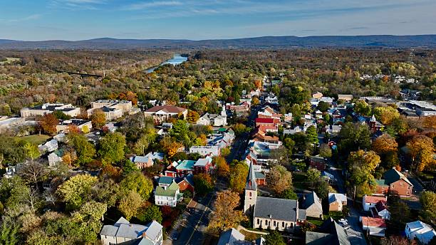 istock Autumn Skyline of Shepherdstown – Aerial Drone View 2243960033