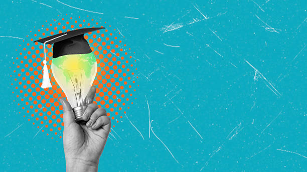 istock Art collage, Graduation cap on light bulb symbolizes creativity and academic achievement in vibrant design 2243964659