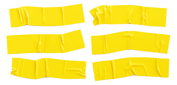 istock Paper adhesive tape. Sticker shape. Yellow piece scotch. Scrapbook design. Old label duct. Sticky strip. elements set 2243967429