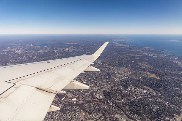 istock Beautiful view looking out an airplane window - Travel image 2243968656