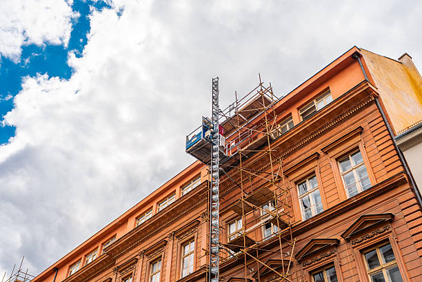 istock Historic Building Renovation Scaffoldings and Construction Hoist. 2243970282