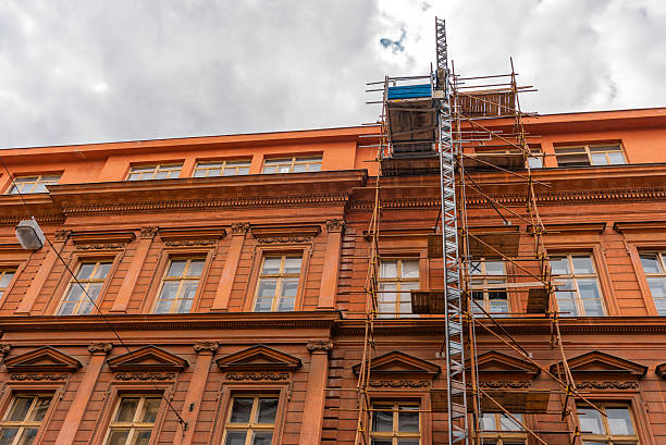 istock Historic Building Renovation Scaffoldings and Construction Hoist. 2243970286