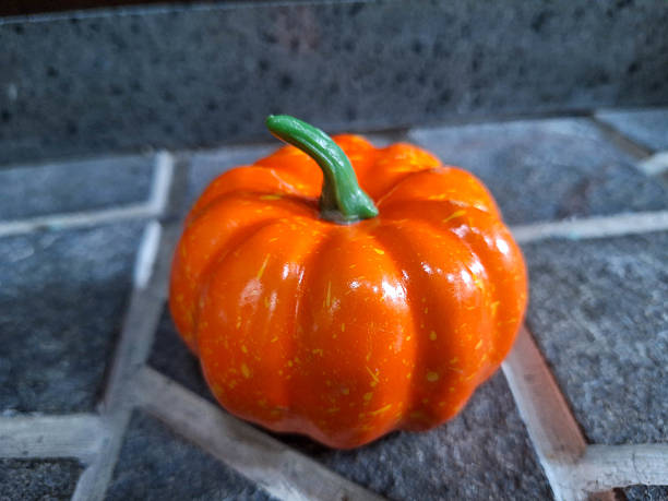 Front View of Pumpkin Halloween on the floor.