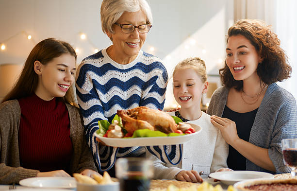 istock Family celebrating Thanksgiving Day 2243985575