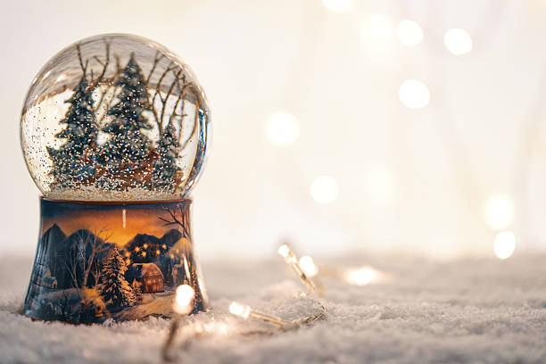 istock Christmas Decoration with Baubles Snowing on Background 2243988184