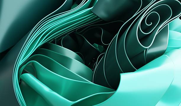 istock Abstract background, waves, fabric stripes, 3D illustration 2243991439