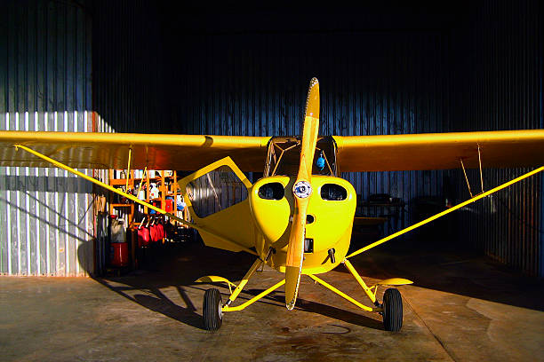 istock Bright yellow small 1946 aircraft 2243994337