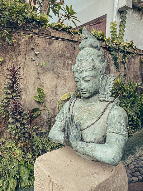 istock A traditional Hindu god statue decorates the courtyard 2244006677
