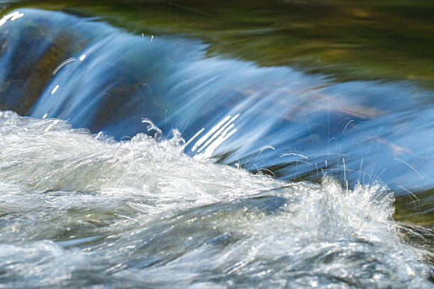 istock photo of a river with a small waterfall 2244009369