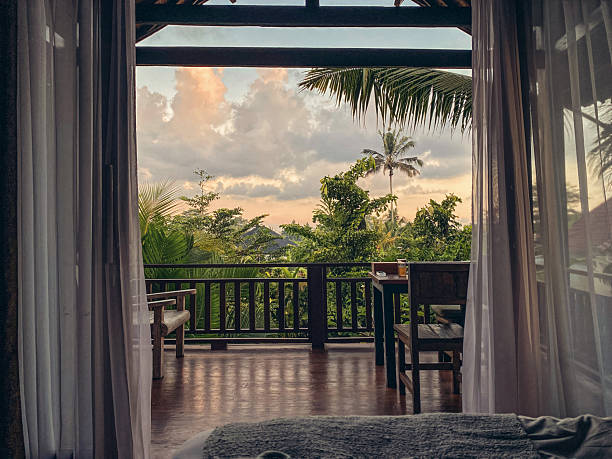 istock View from the villa balcony to a tropical sunset 2244016355