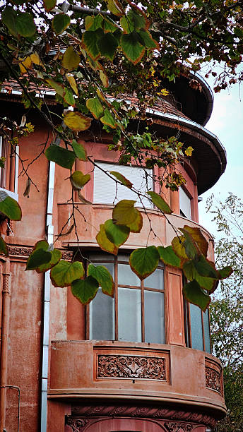 istock Historic building facades in central Bucharest glowing with autumn colors, surrounded by golden trees and warm light, reflecting the charm of the old city. 2244018457