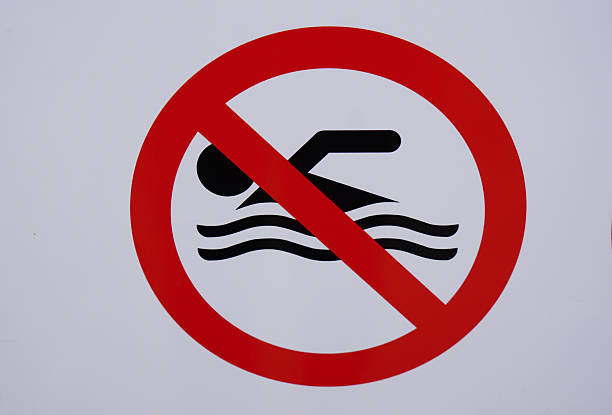 Sign ''no swimming'' or ''swimming prohibitive''