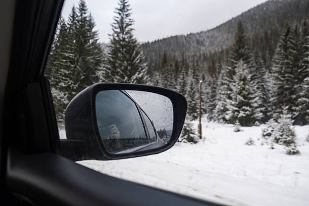 istock Winter Road Trip with Snowy Landscape View 2244029723