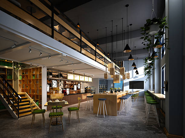 istock 3d render of modern cafe restaurant 2244030536